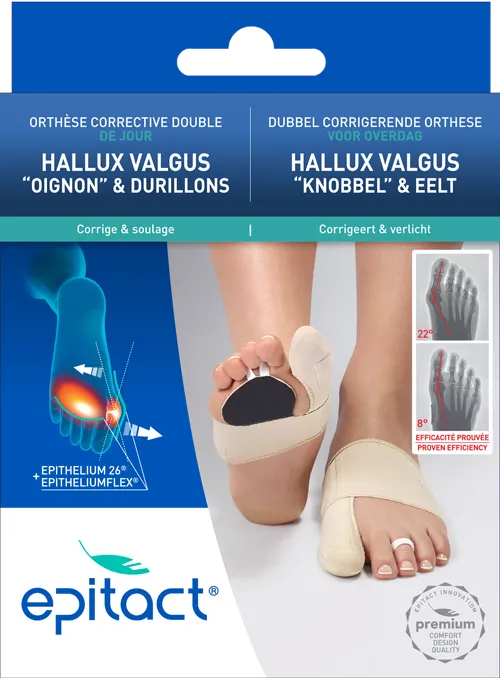 CORRIGERENDE HALLUX VALGUS ORTHESE MET DUBBELE WERKING